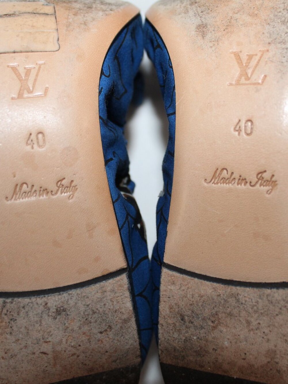 Louis Vuitton Blue Black Floral Ballet Flats Slip Ons 40 - Picture 8 of 8
